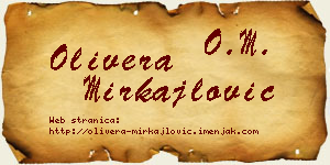 Olivera Mirkajlović vizit kartica
